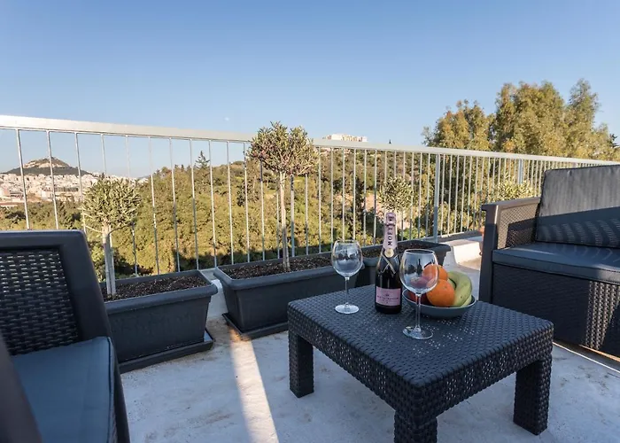 Iris Apartment Acropolis Terrace View